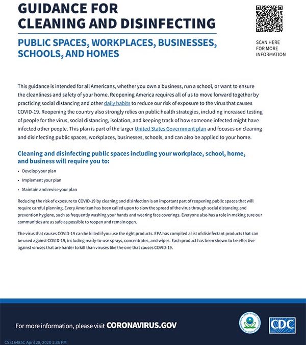 GUIDANCE FOR CLEANING AND DISINFECTING