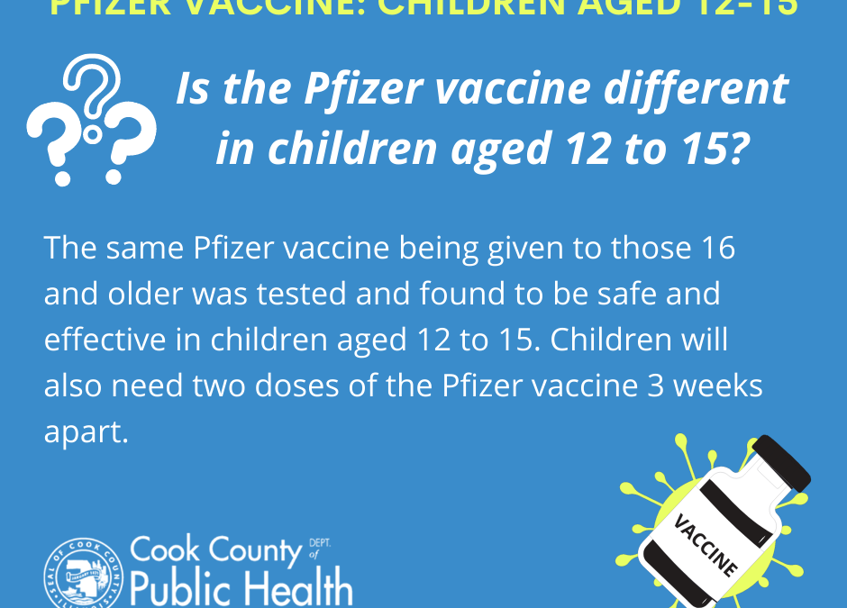 Is the Pfizer vaccine different in children aged 12 to 15?