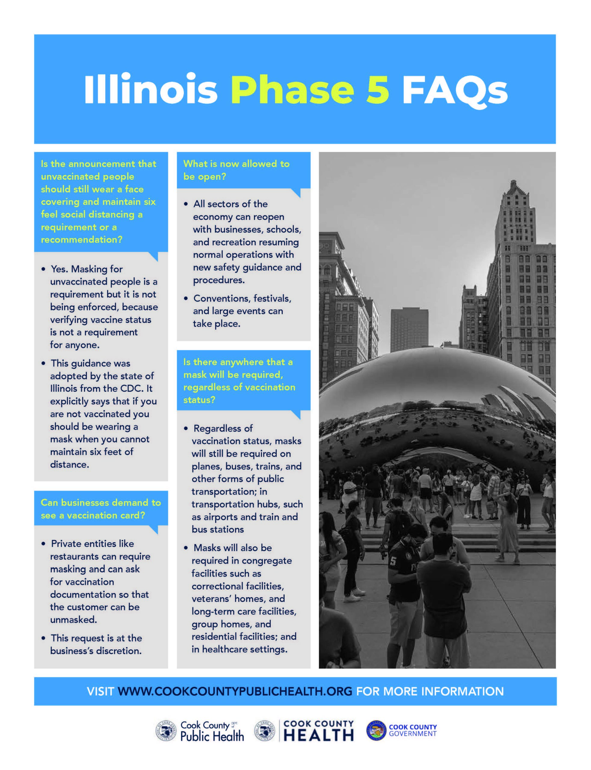 8 1/2 X 11 Chicago Phase 5 Guidelines flyer