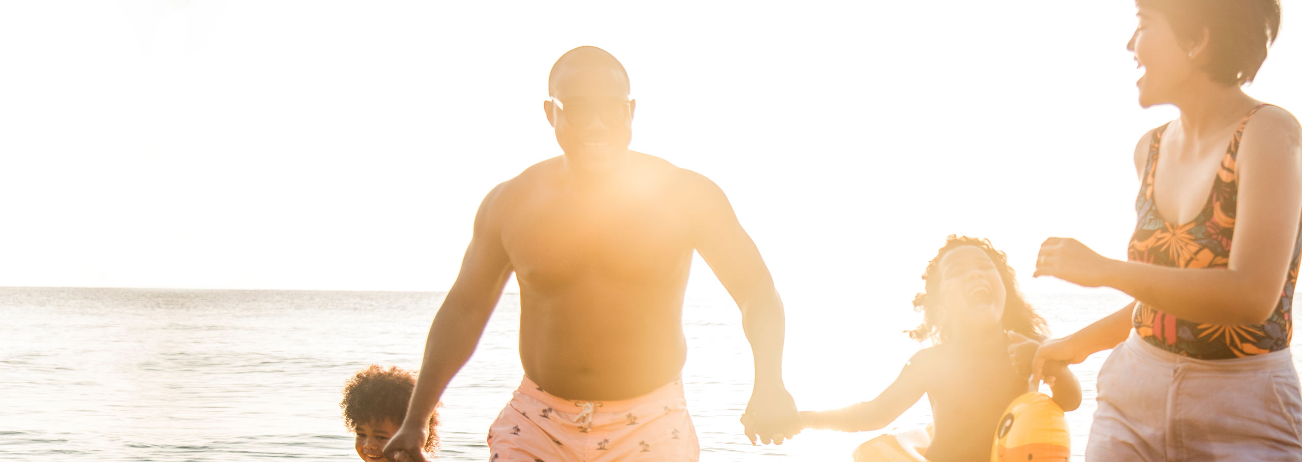 family at beach