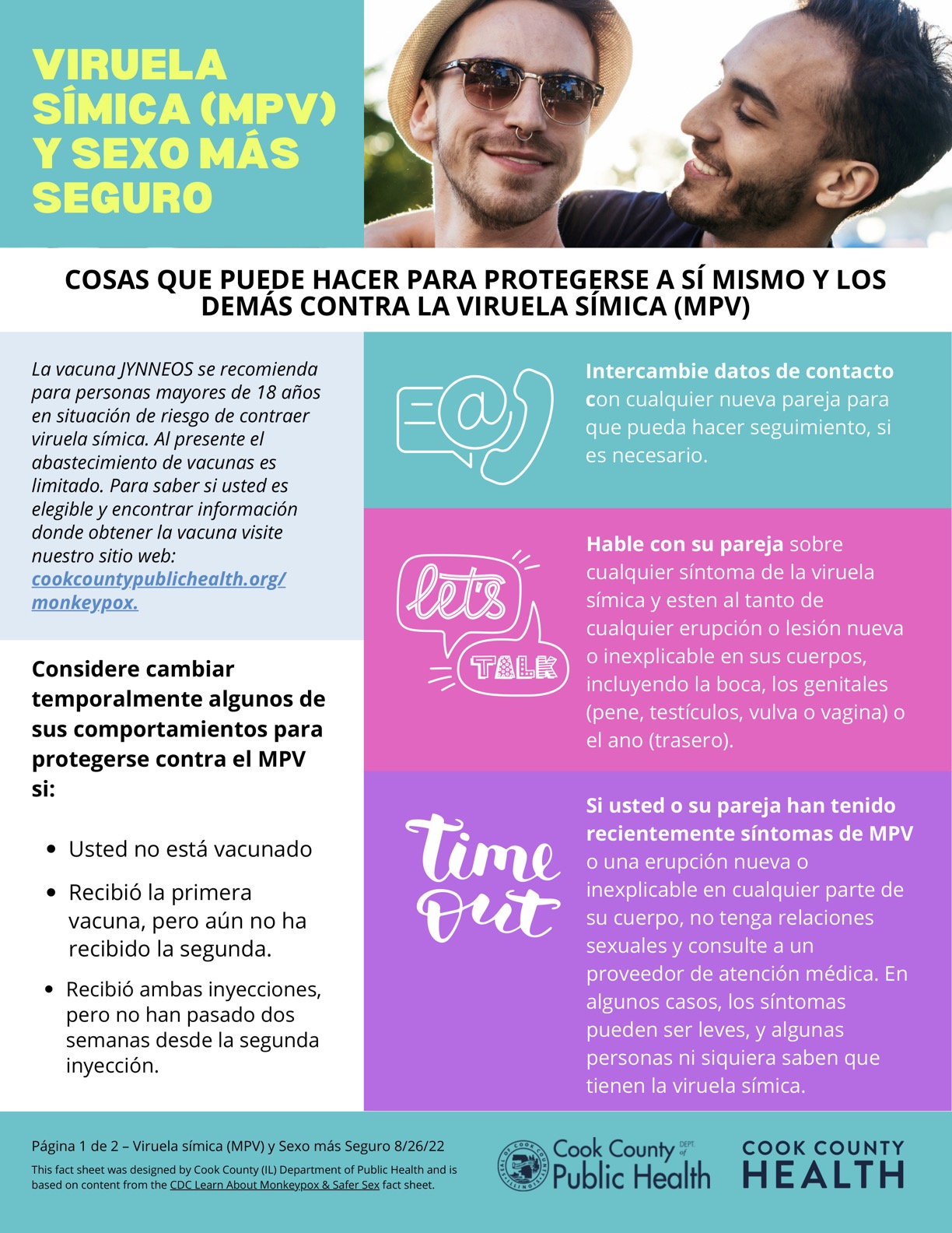 MPV & Safer Sex Fact Sheet - Spanish