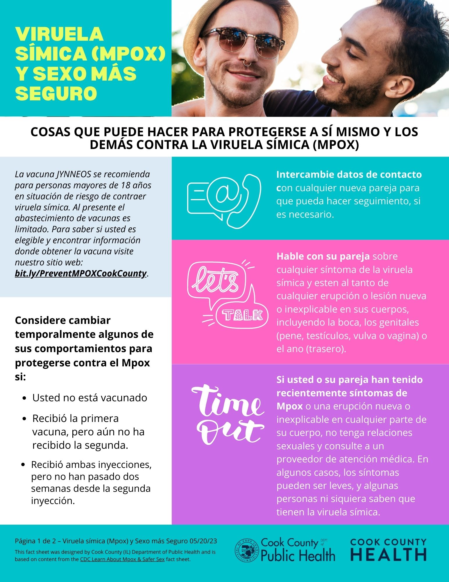 Mpox & Safer Sex Fact Sheet - Spanish