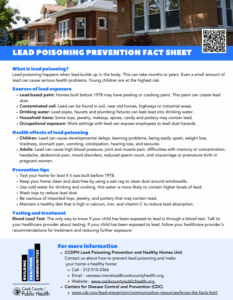 lead poisoning prevention fact sheet