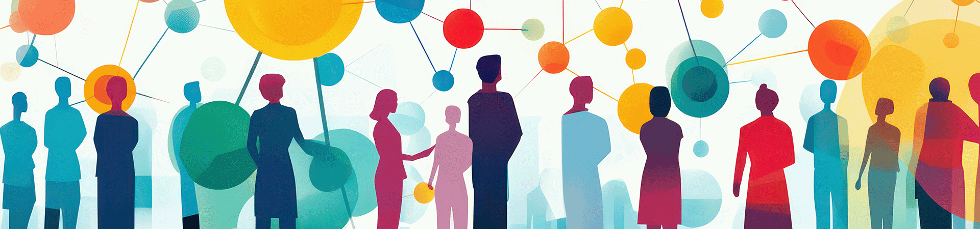 illustration of people conneting