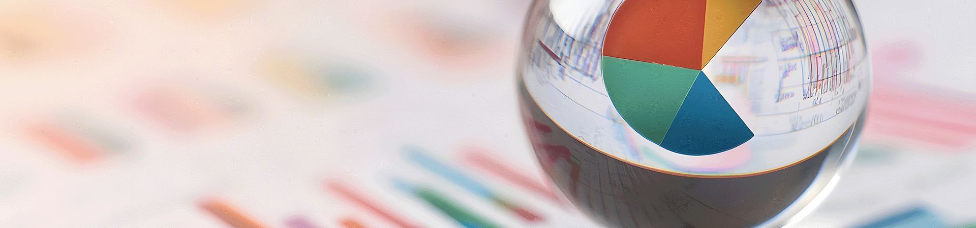 chart illustration suspended in glass ball