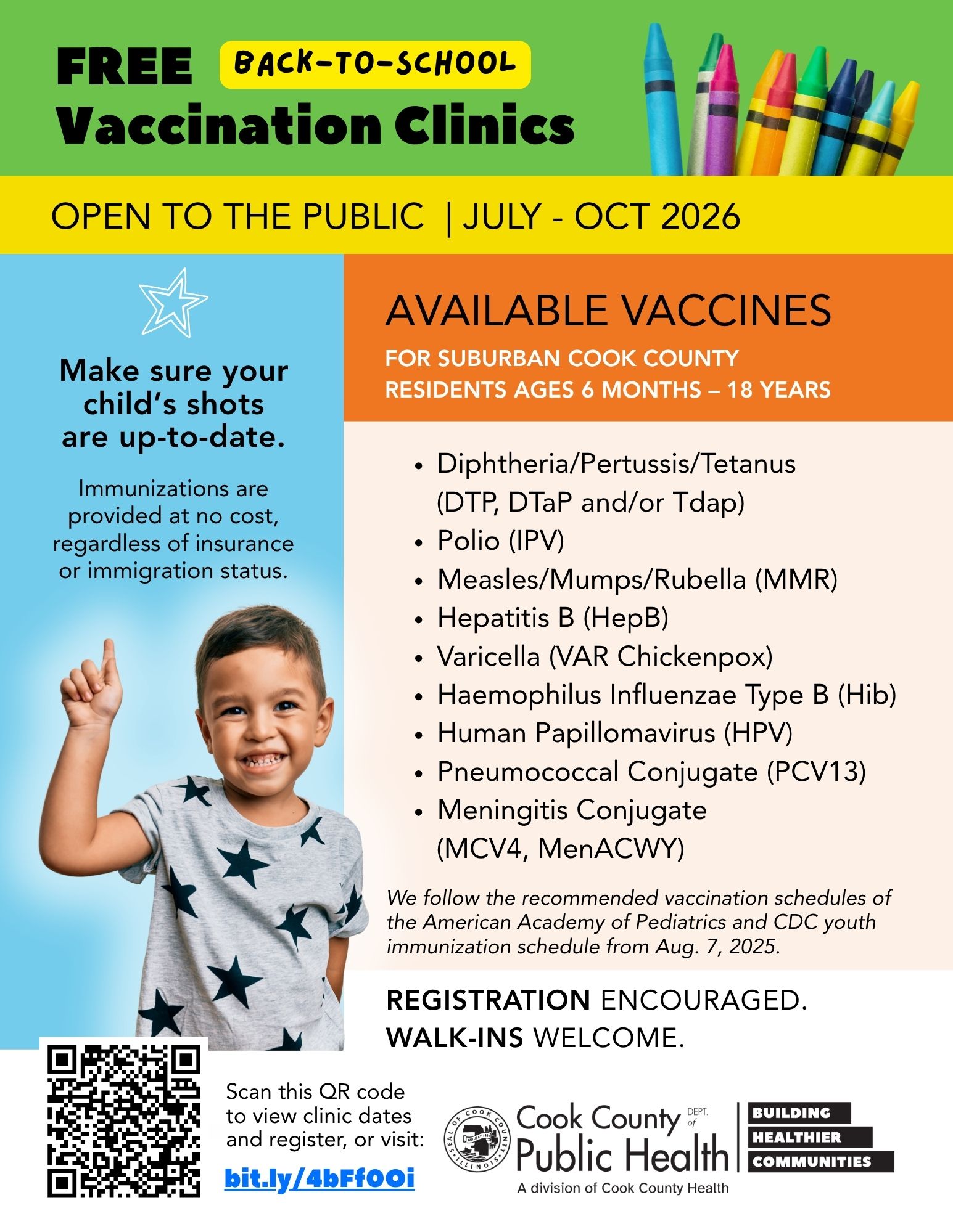 Back to School Immunization Clinics 2026 - flyer